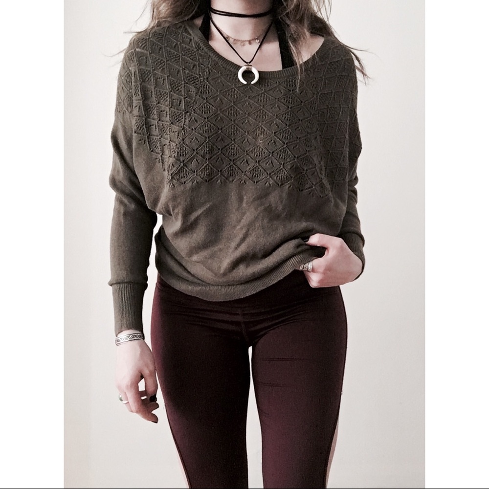 Pins & Needles Crochet Open Knit Pullover Sweater